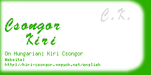 csongor kiri business card